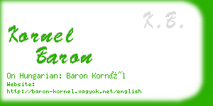 kornel baron business card